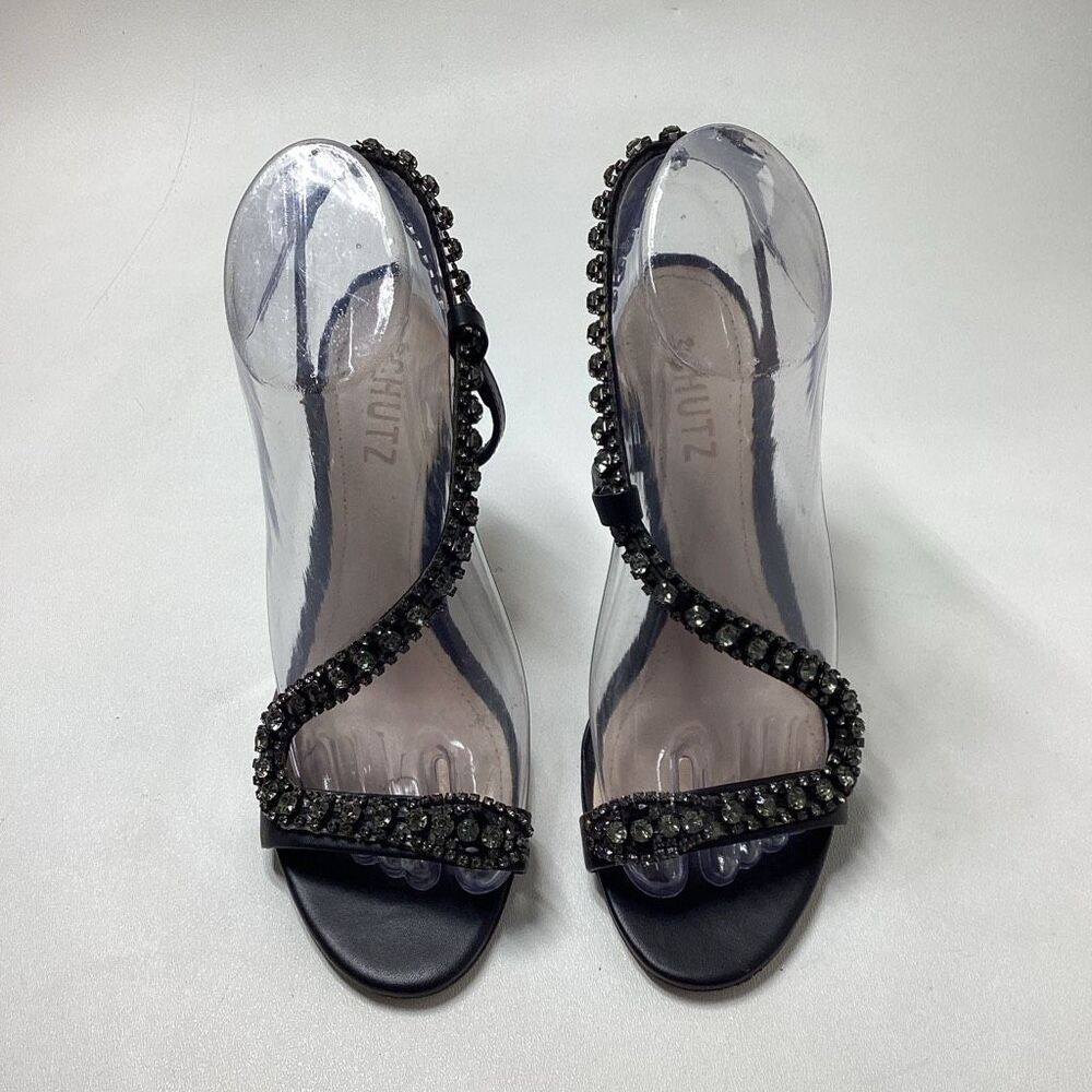 SCHUTZ Black Jeweled Strappy Heels - Picture 13 of 15